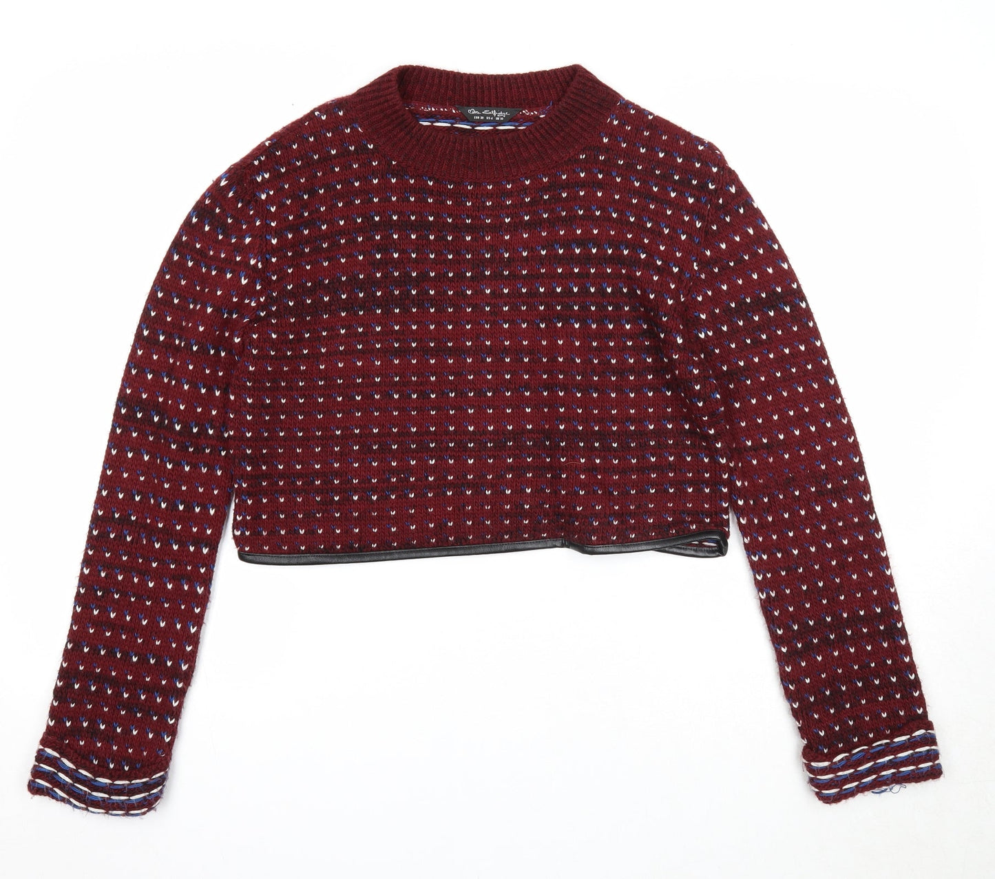Miss Selfridge Womens Purple Round Neck Acrylic Pullover Jumper Size 10