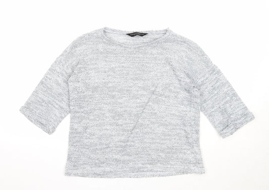 Dorothy Perkins Womens Grey Round Neck Polyester Pullover Jumper Size 8