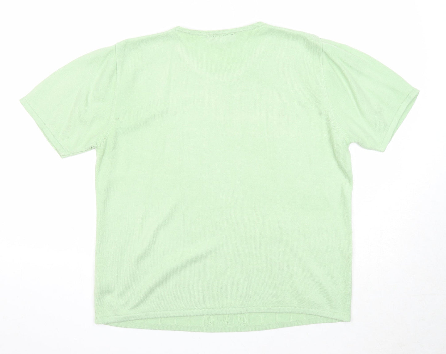 Lauren Taylor Womens Green Round Neck Acrylic Pullover Jumper Size M - Size M/L
