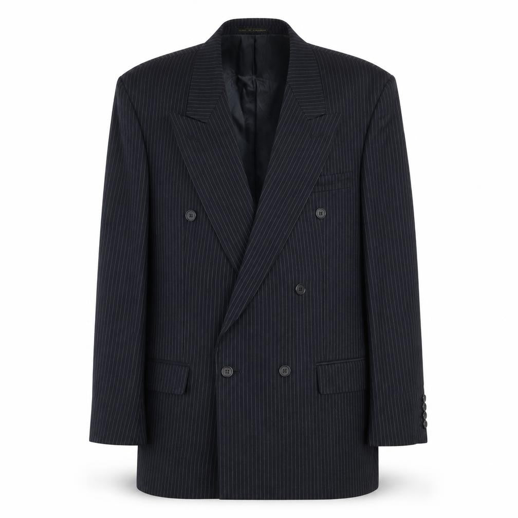James Barry Mens Blue Striped Wool Jacket Suit Jacket Size 42 Regular