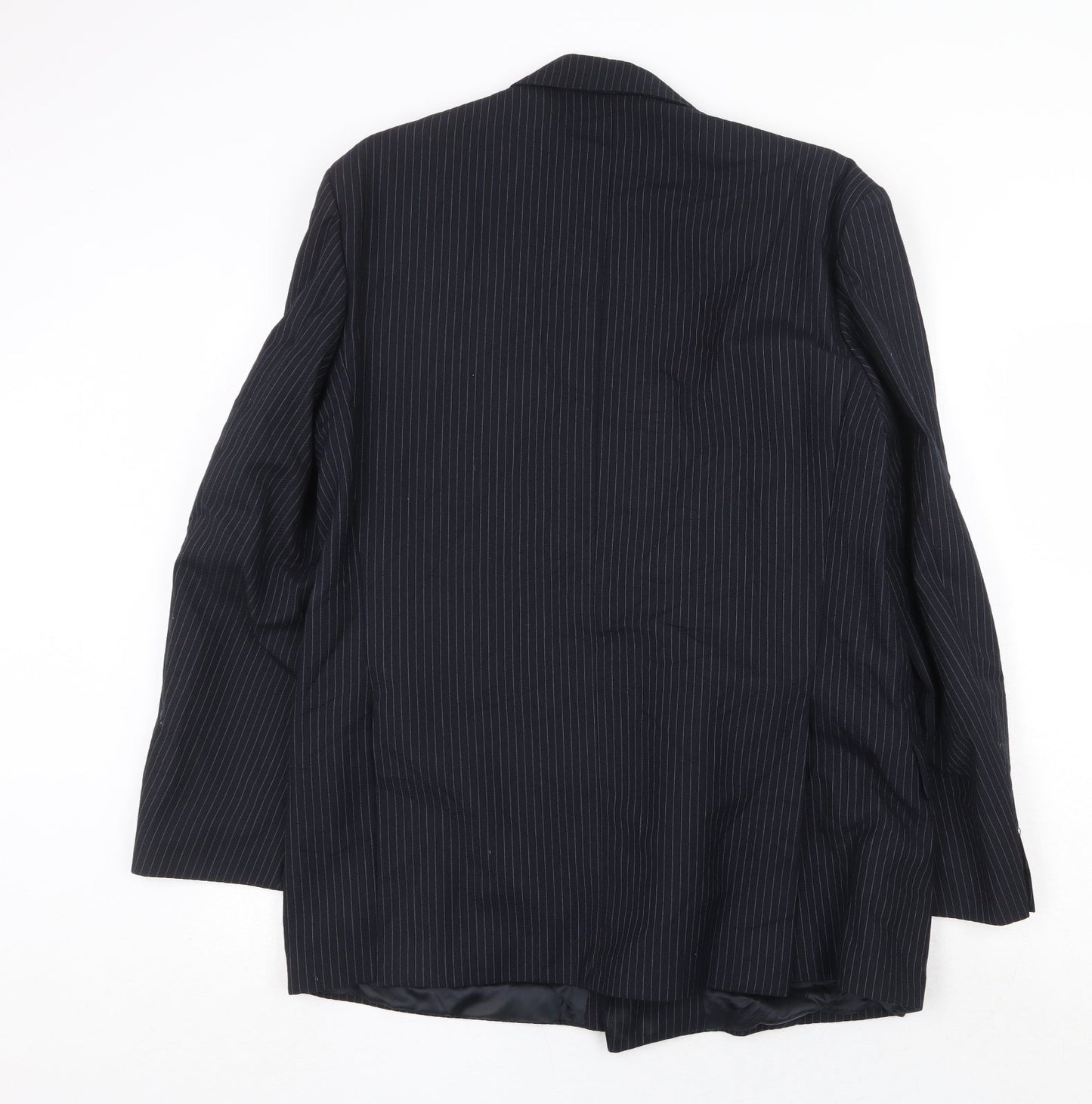 James Barry Mens Blue Striped Wool Jacket Suit Jacket Size 42 Regular