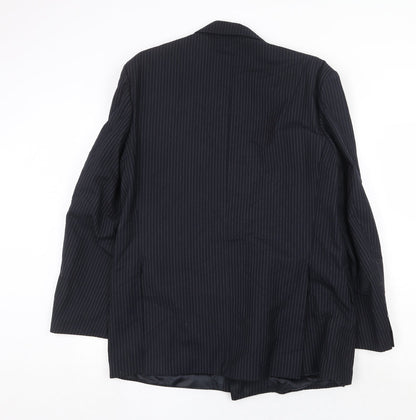 James Barry Mens Blue Striped Wool Jacket Suit Jacket Size 42 Regular