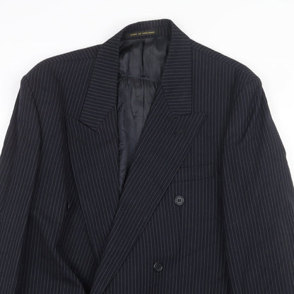 James Barry Mens Blue Striped Wool Jacket Suit Jacket Size 42 Regular