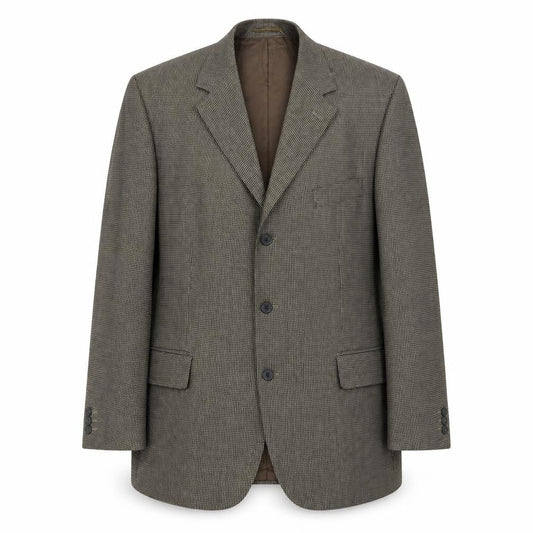 centa Mens Brown Geometric Polyester Jacket Blazer Size 46 Regular
