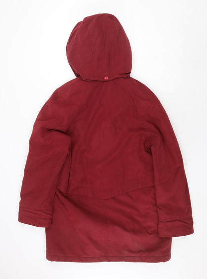 Bonmarché Womens Red Rain Coat Coat Size S Zip