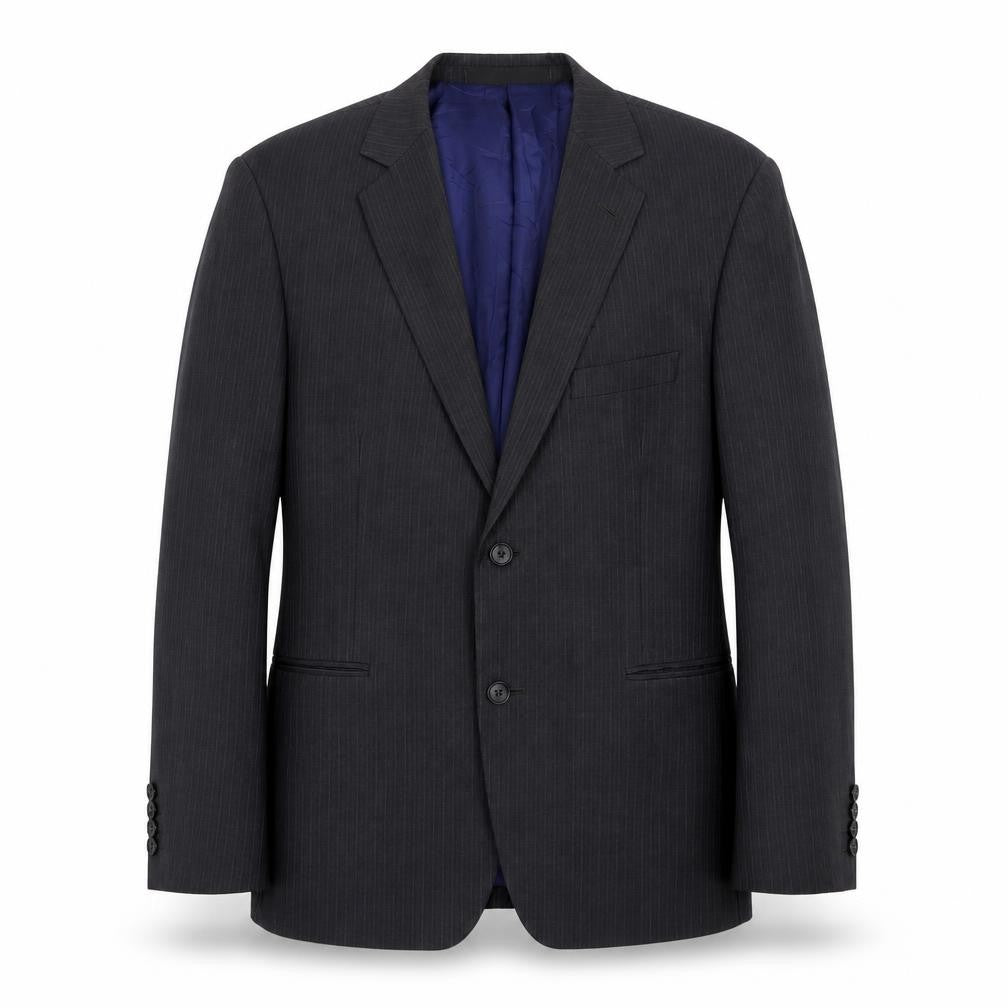 Marks & Spencer Mens Grey Striped Wool Jacket Suit Jacket Size 40 Regular