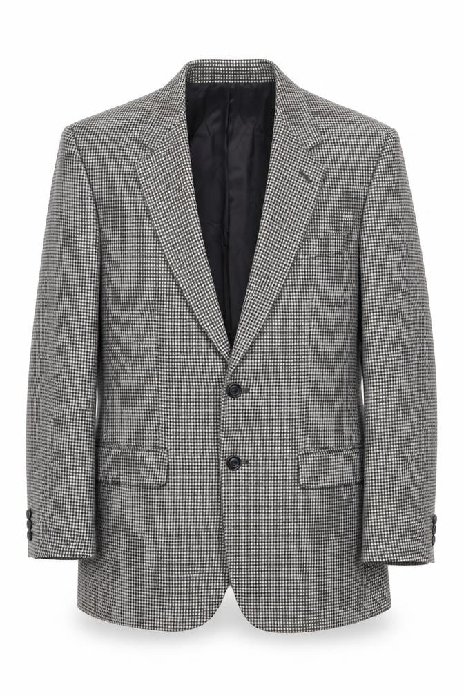 Marks & Spencer Mens Grey Geometric Wool Jacket Blazer Size 40 Regular