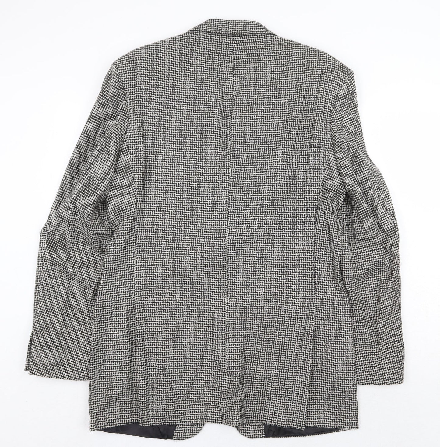 Marks and Spencer Mens Grey Geometric Wool Jacket Blazer Size 40 Regular