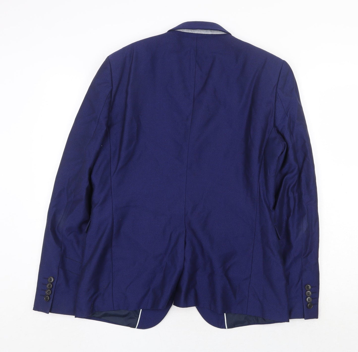 Burton Mens Blue Polyester Jacket Blazer Size 40 Regular