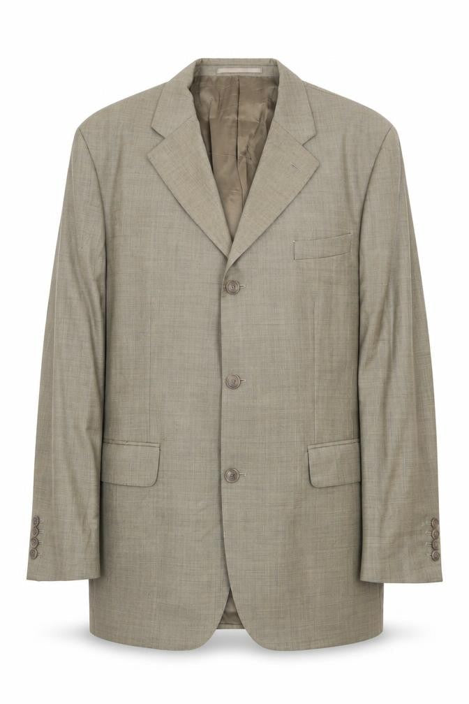 Rochas Mens Green Wool Jacket Suit Jacket Size 42 Regular