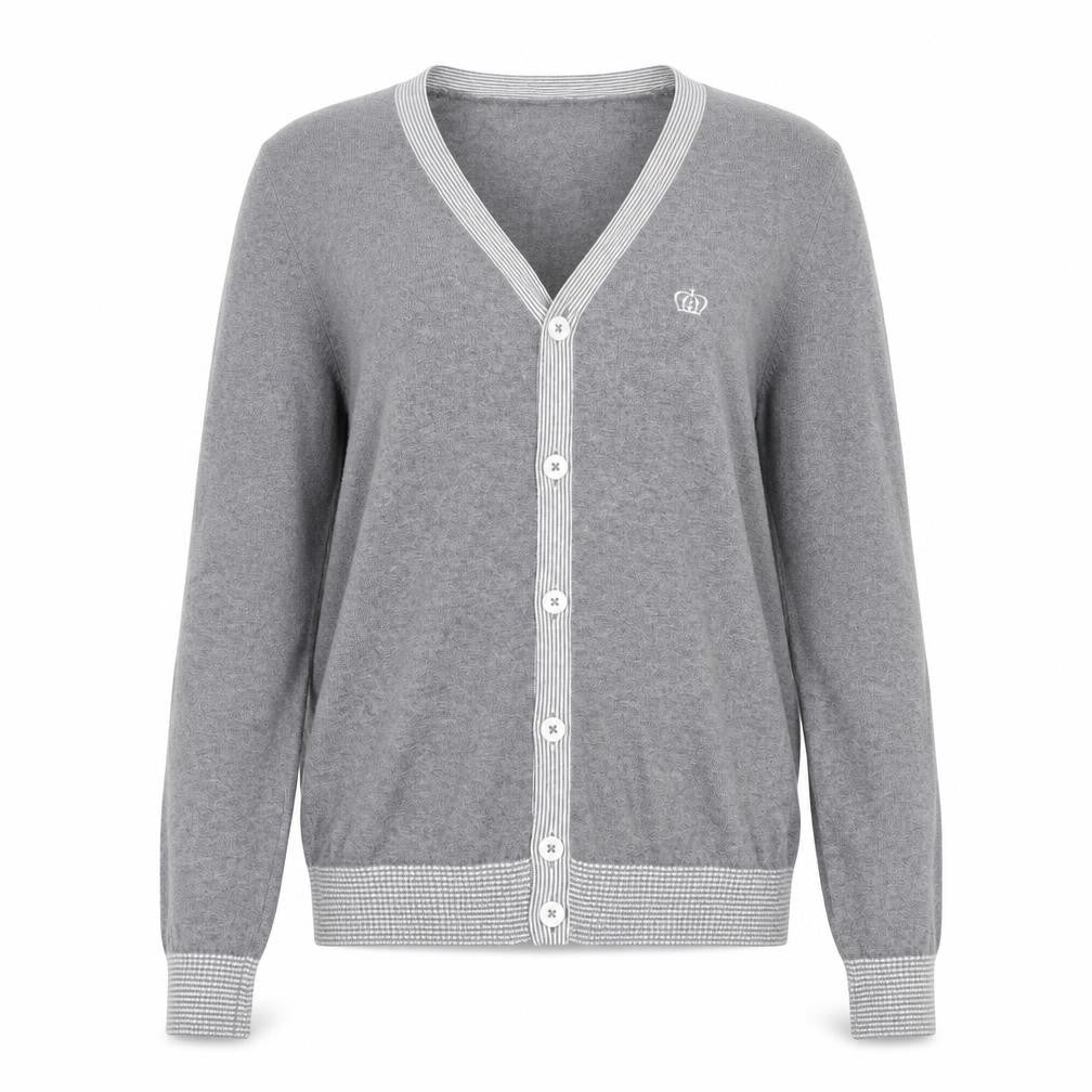 Next Womens Grey V-Neck Cotton Cardigan Jumper Size XS