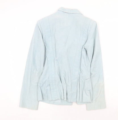 Mango Womens Blue Jacket Size 8 Button