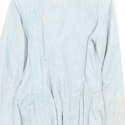 Mango Womens Blue Jacket Size 8 Button
