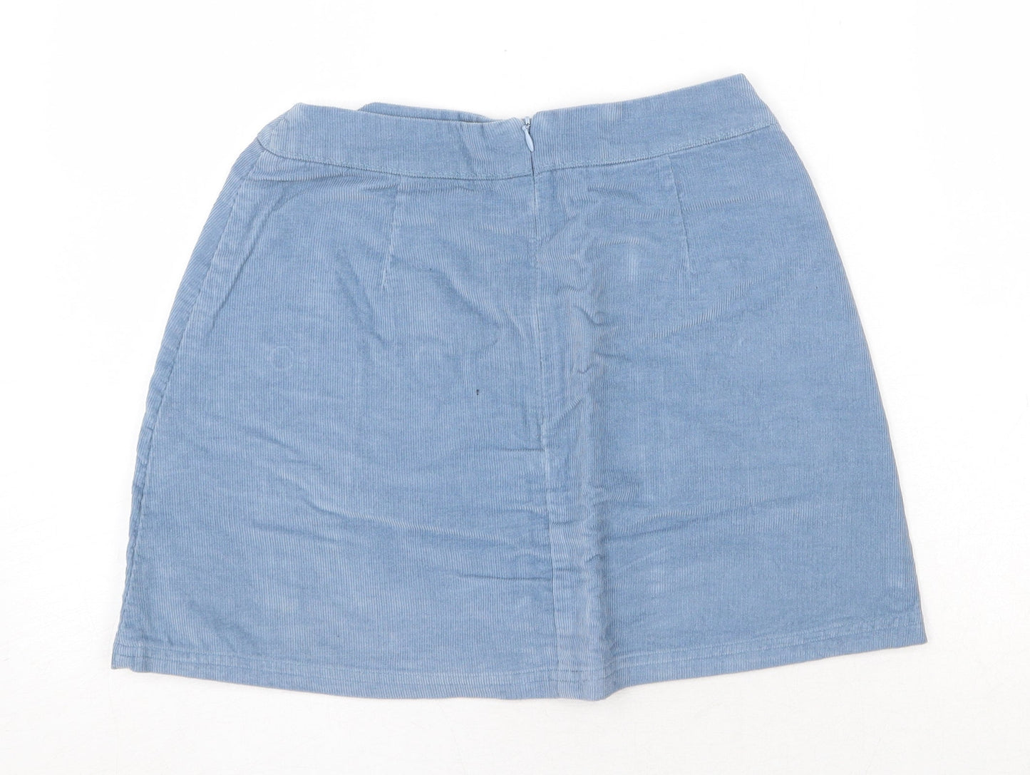 Cooperative Womens Blue Cotton A-Line Skirt Size S Zip
