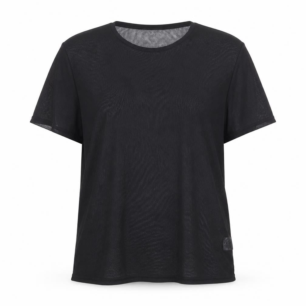 Missguided Womens Black Polyester Basic T-Shirt Size 8 Round Neck