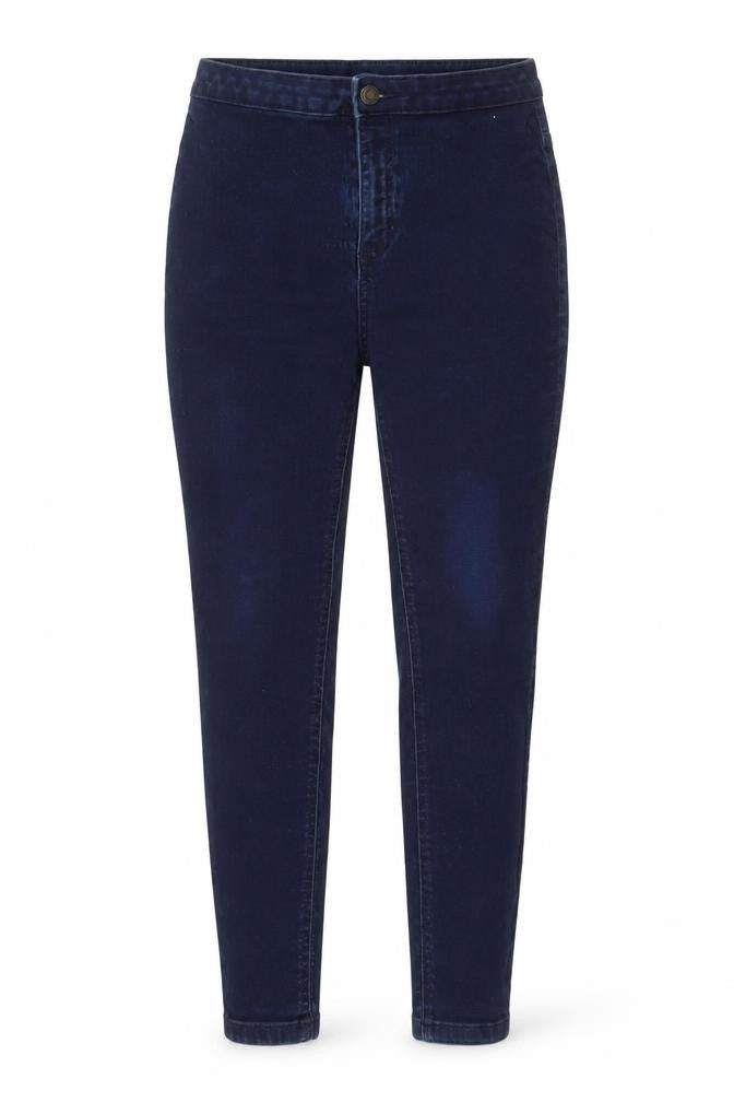 Marks & Spencer Womens Blue Cotton Skinny Jeans Size 12 Regular Zip