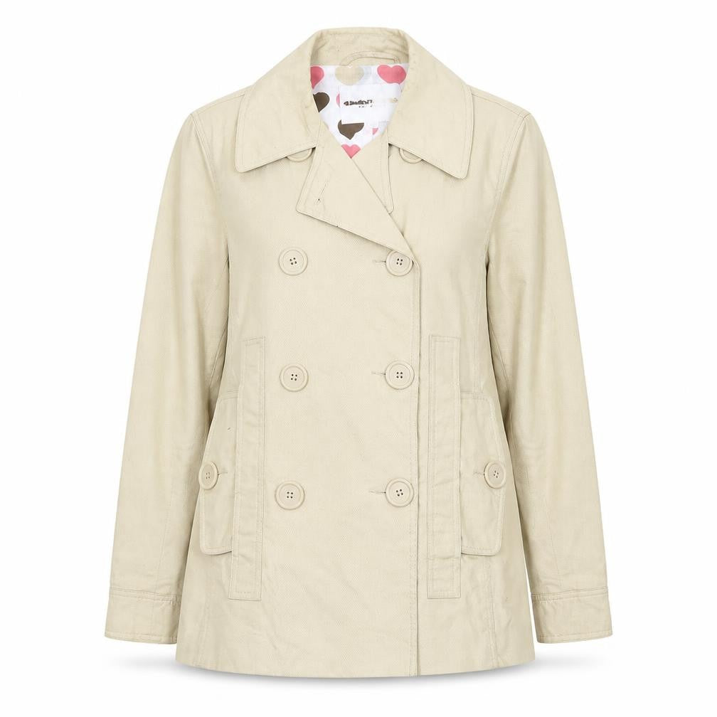 Clements Ribeiro Womens Beige Pea Coat Coat Size 10 Button