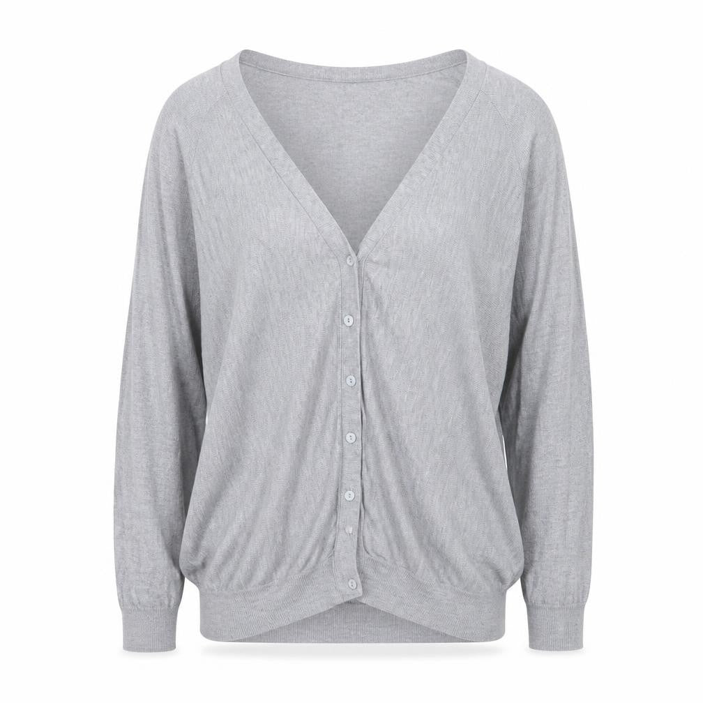 H&M Womens Grey V-Neck Viscose Cardigan Jumper Size XS