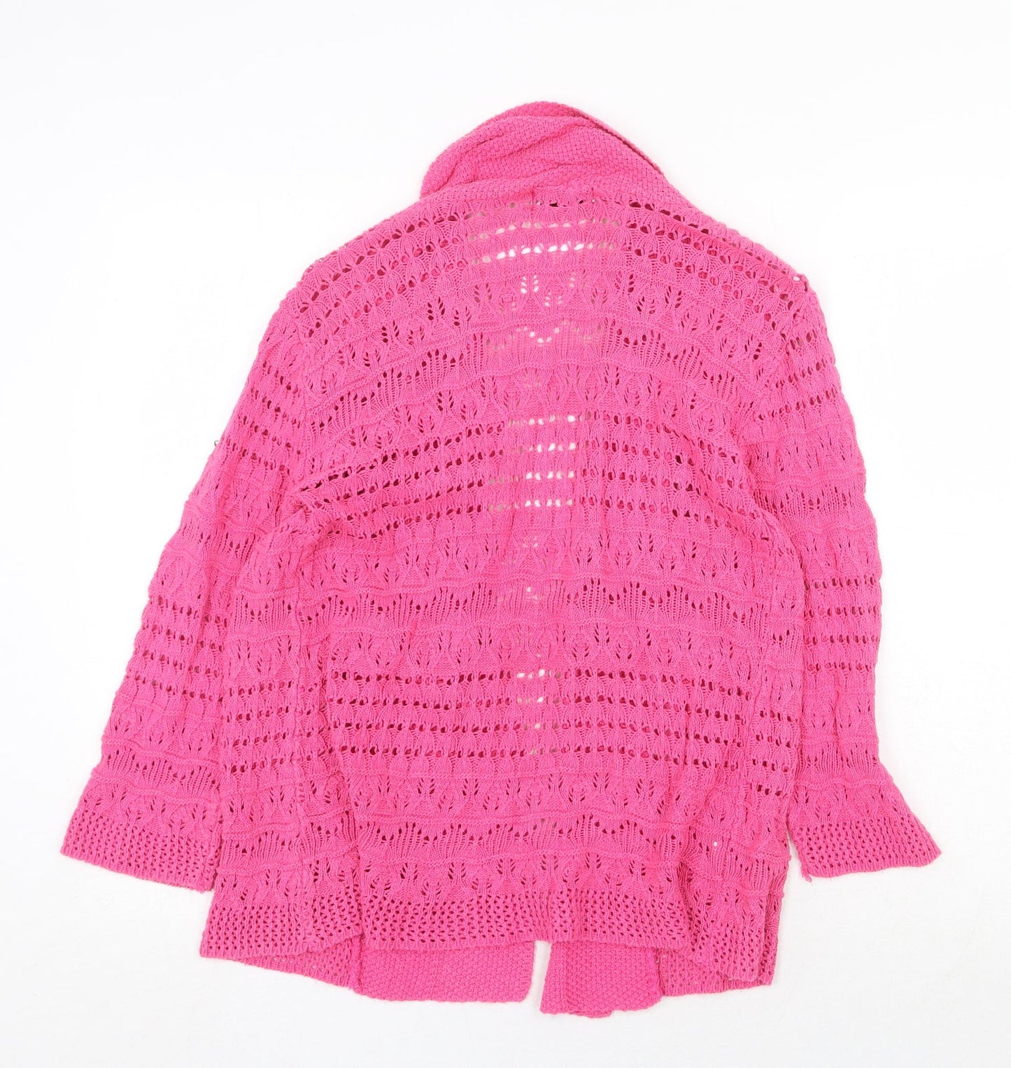 Casamia Womens Pink V-Neck Cotton Cardigan Jumper Size S