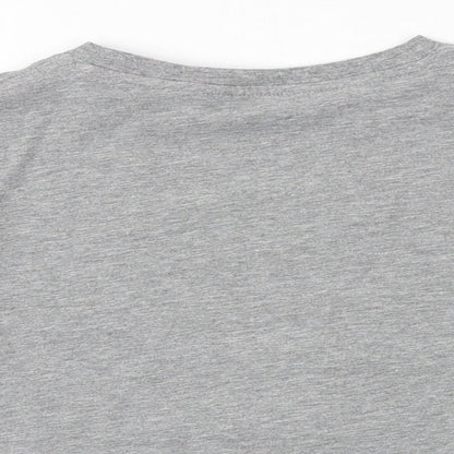 George Girls Grey Cotton Basic T-Shirt Size 6-7 Years Round Neck Pullover