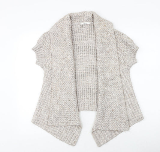 Marks and Spencer Womens Beige V-Neck Acrylic Cardigan Jumper Size 12