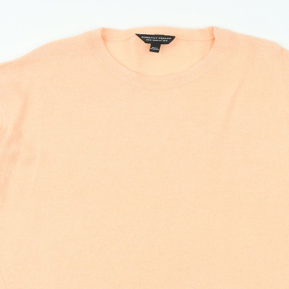 Dorothy Perkins Womens Pink Round Neck Acrylic Pullover Jumper Size 16