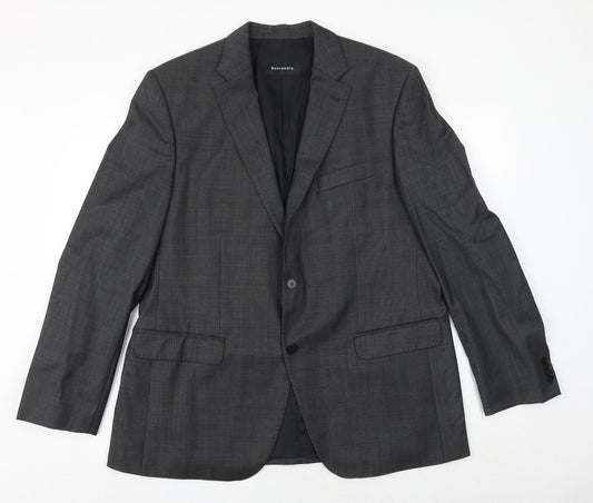 Benvenuto Mens Grey Wool Jacket Suit Jacket Size 42 Regular