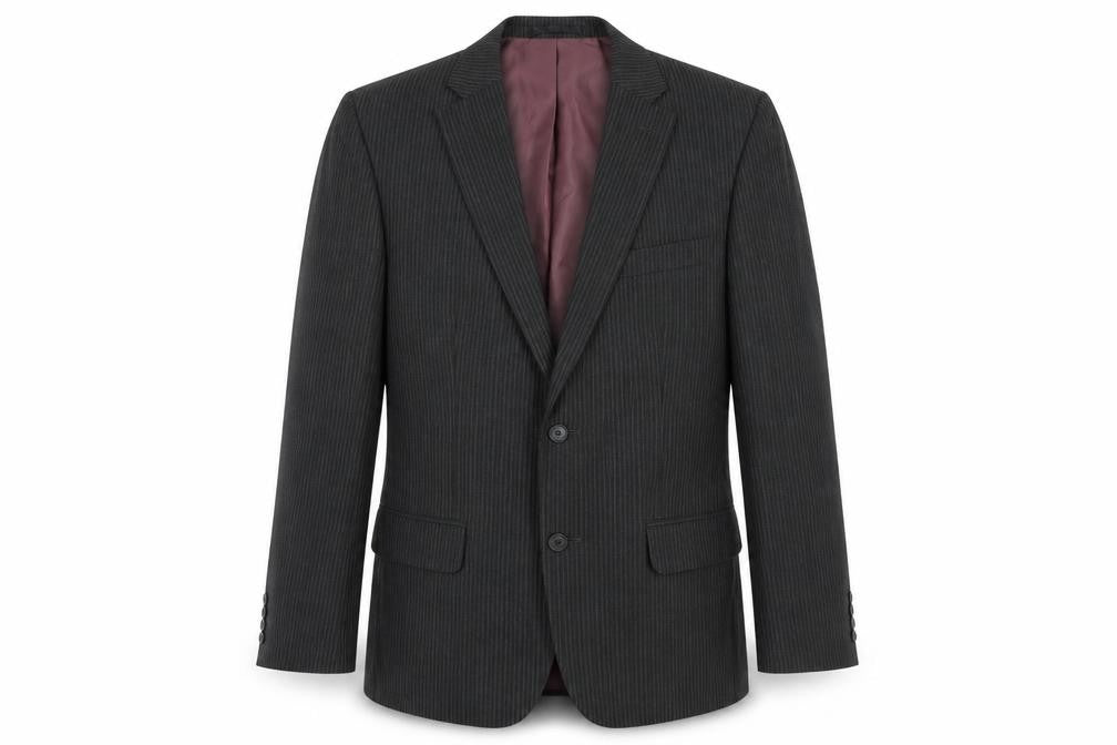 F&F Mens Grey Striped Polyester Jacket Suit Jacket Size 36 Regular