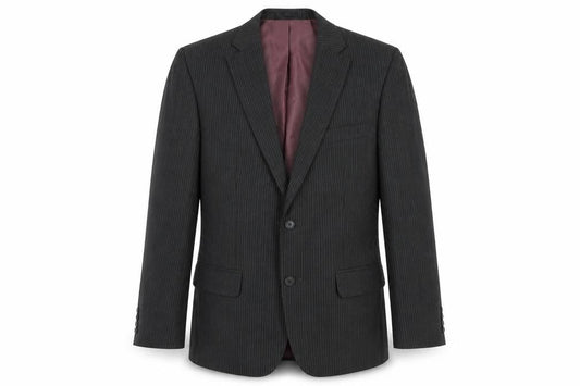 F&F Mens Grey Striped Polyester Jacket Suit Jacket Size 36 Regular