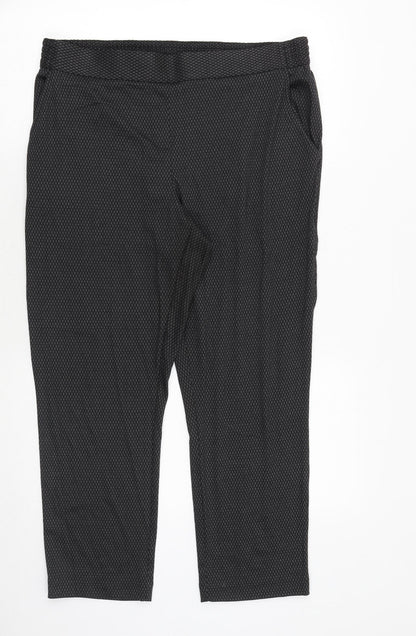 Classics Womens Grey Geometric Polyester Trousers Size 18 Regular Tie