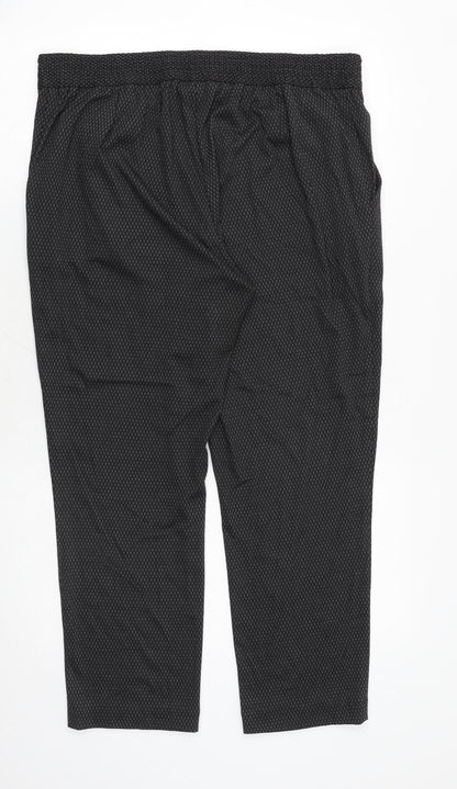 Classics Womens Grey Geometric Polyester Trousers Size 18 Regular Tie