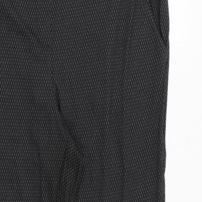 Classics Womens Grey Geometric Polyester Trousers Size 18 Regular Tie