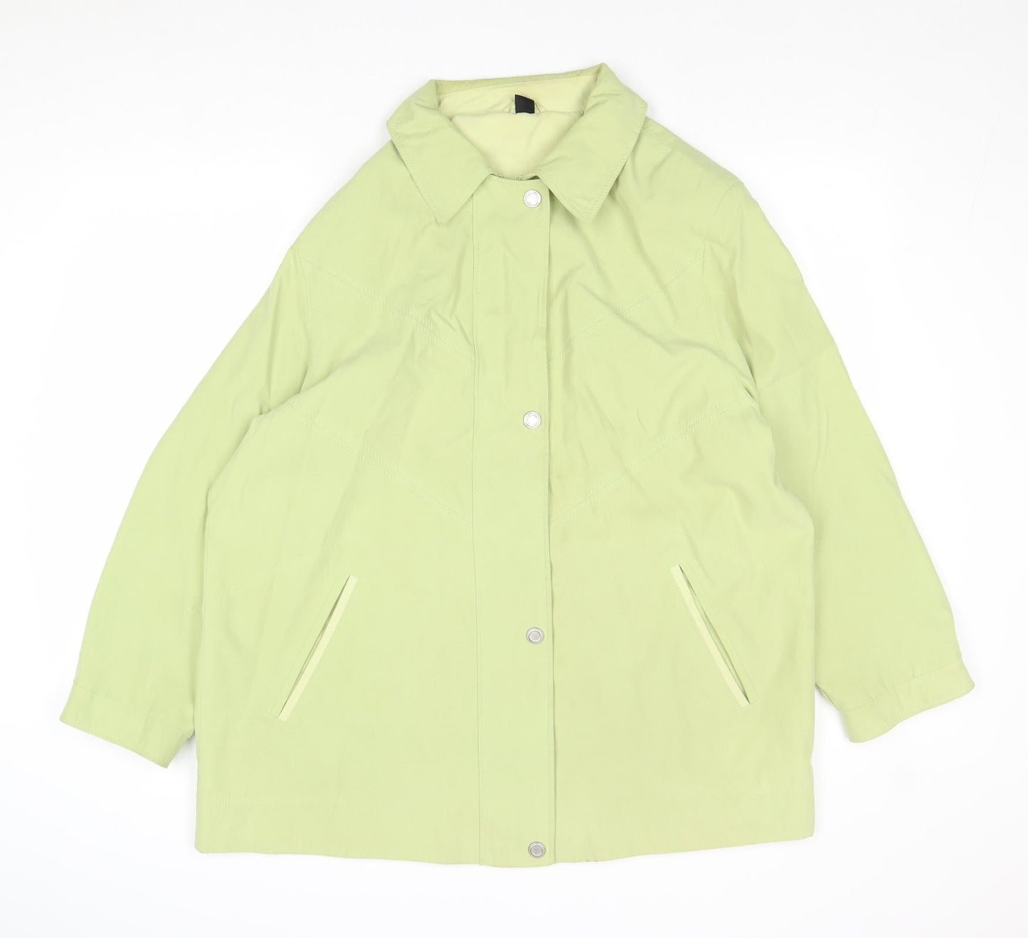 Preworn Womens Green Overcoat Coat Size 16 Zip
