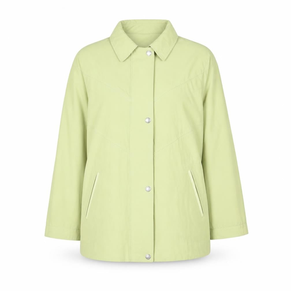 Preworn Womens Green Overcoat Coat Size 16 Zip