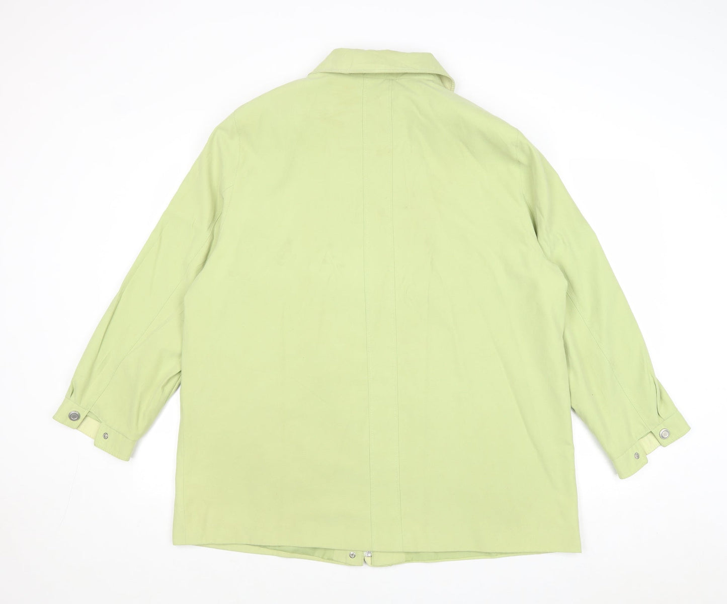 Preworn Womens Green Overcoat Coat Size 16 Zip