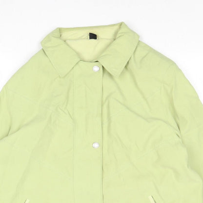 Preworn Womens Green Overcoat Coat Size 16 Zip