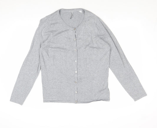 Capsule Womens Grey V-Neck Viscose Cardigan Jumper Size 12