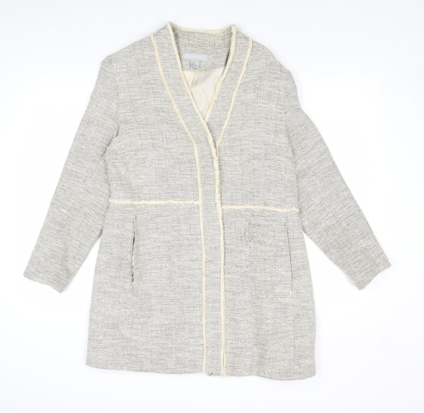 H&M Womens Grey Jacket Size 14 Snap