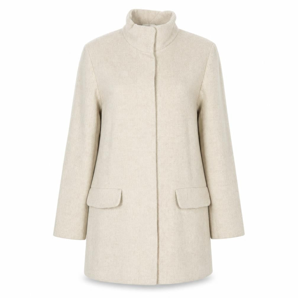 Marks & Spencer Womens Beige Overcoat Coat Size 14 Button