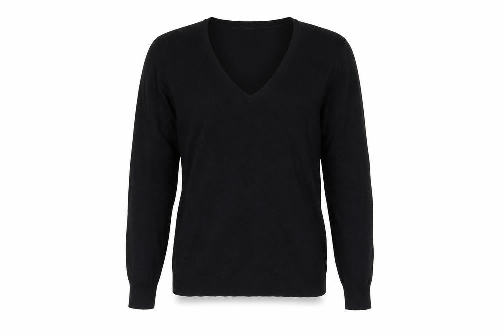 Conbipel Womens Black V-Neck Viscose Pullover Jumper Size M