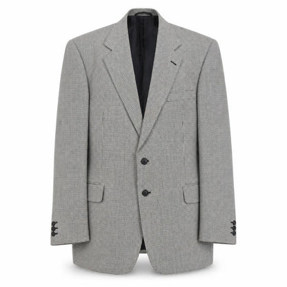 Avenue Mens Grey Geometric Polyester Jacket Blazer Size 44 Regular