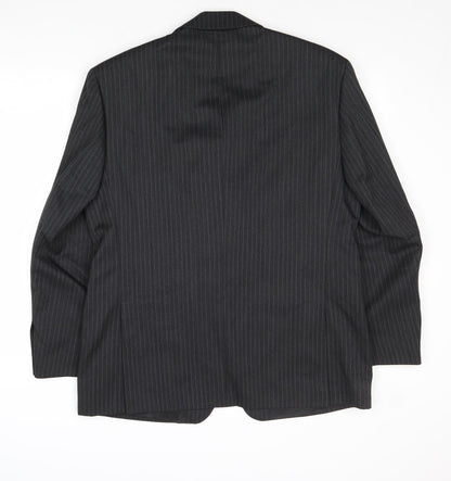 SCOTT Mens Grey Striped Wool Jacket Suit Jacket Size 42 Regular
