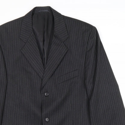 SCOTT Mens Grey Striped Wool Jacket Suit Jacket Size 42 Regular