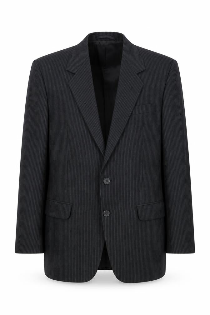 C&A Mens Black Striped Wool Jacket Suit Jacket Size 40 Regular