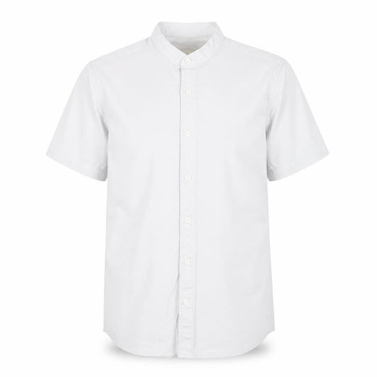 ASOS Mens Grey Cotton Button-Up Size S Round Neck Button
