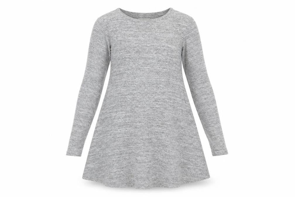 Mizumi Womens Grey Polyester Jumper Dress Size S Round Neck Pullover