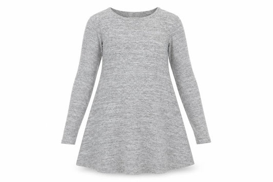 Mizumi Womens Grey Polyester Jumper Dress Size S Round Neck Pullover