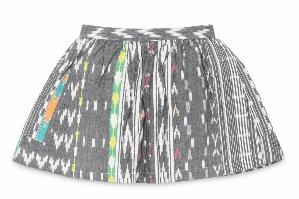 Atmosphere Womens Grey Geometric Cotton Skater Skirt Size 8 Zip