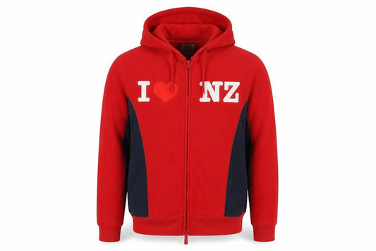 Sea of Sky Mens Red Polyester Full Zip Hoodie Size L - I Love NZ