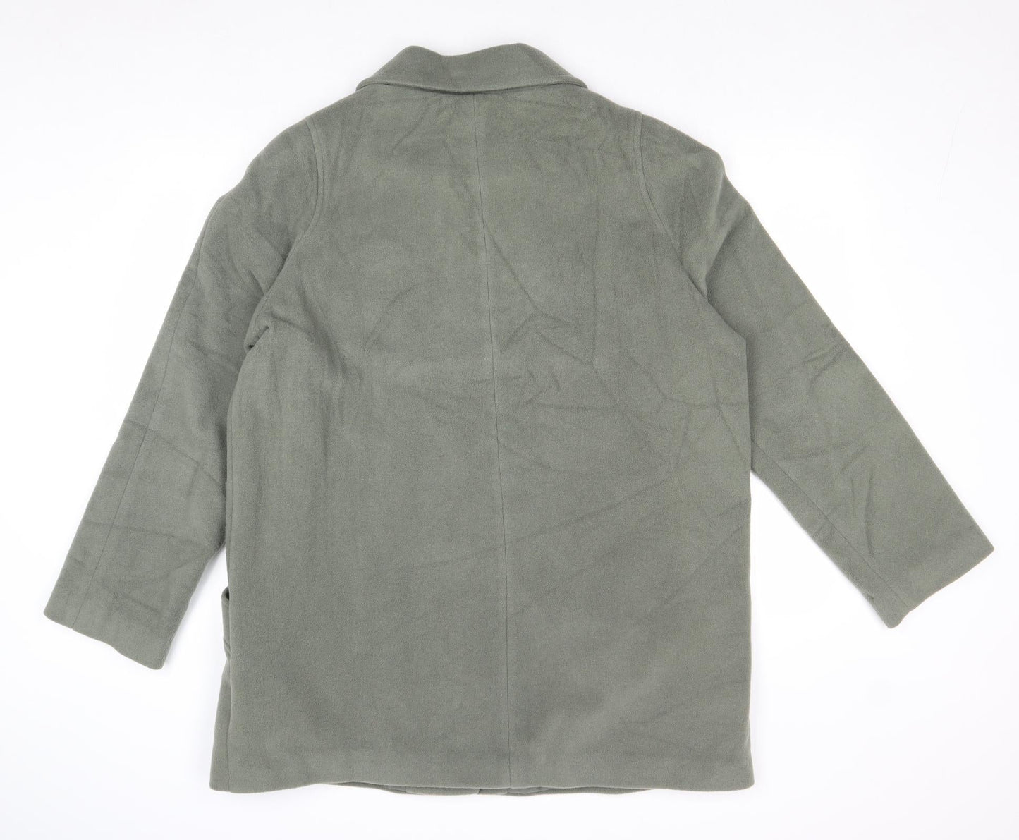EWM Womens Green Overcoat Coat Size 16 Button